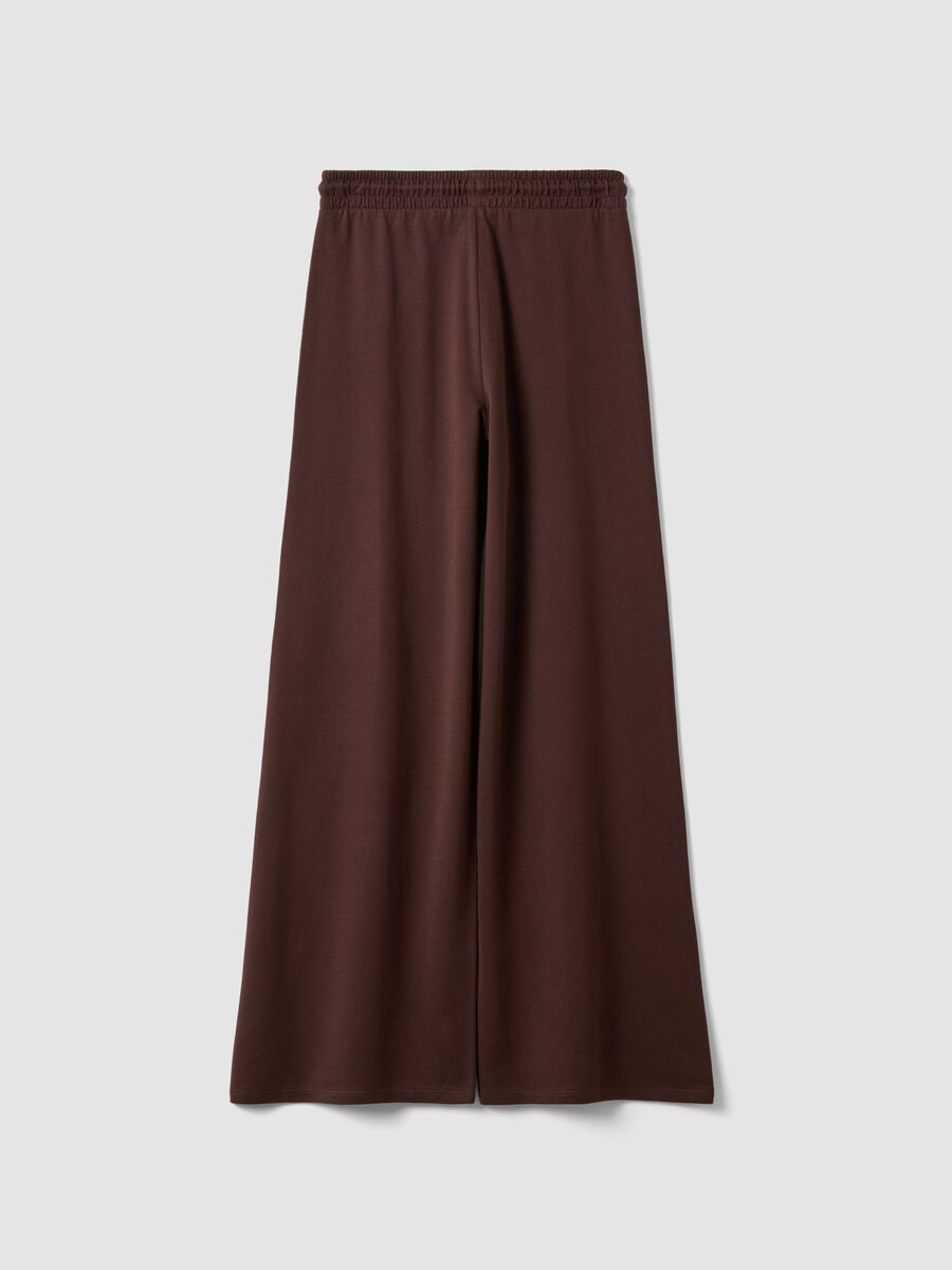 Pantaloni jogger marroni baggy fit in puro cotone_2