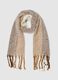 White and Brown Striped Scarf with Fringes_0