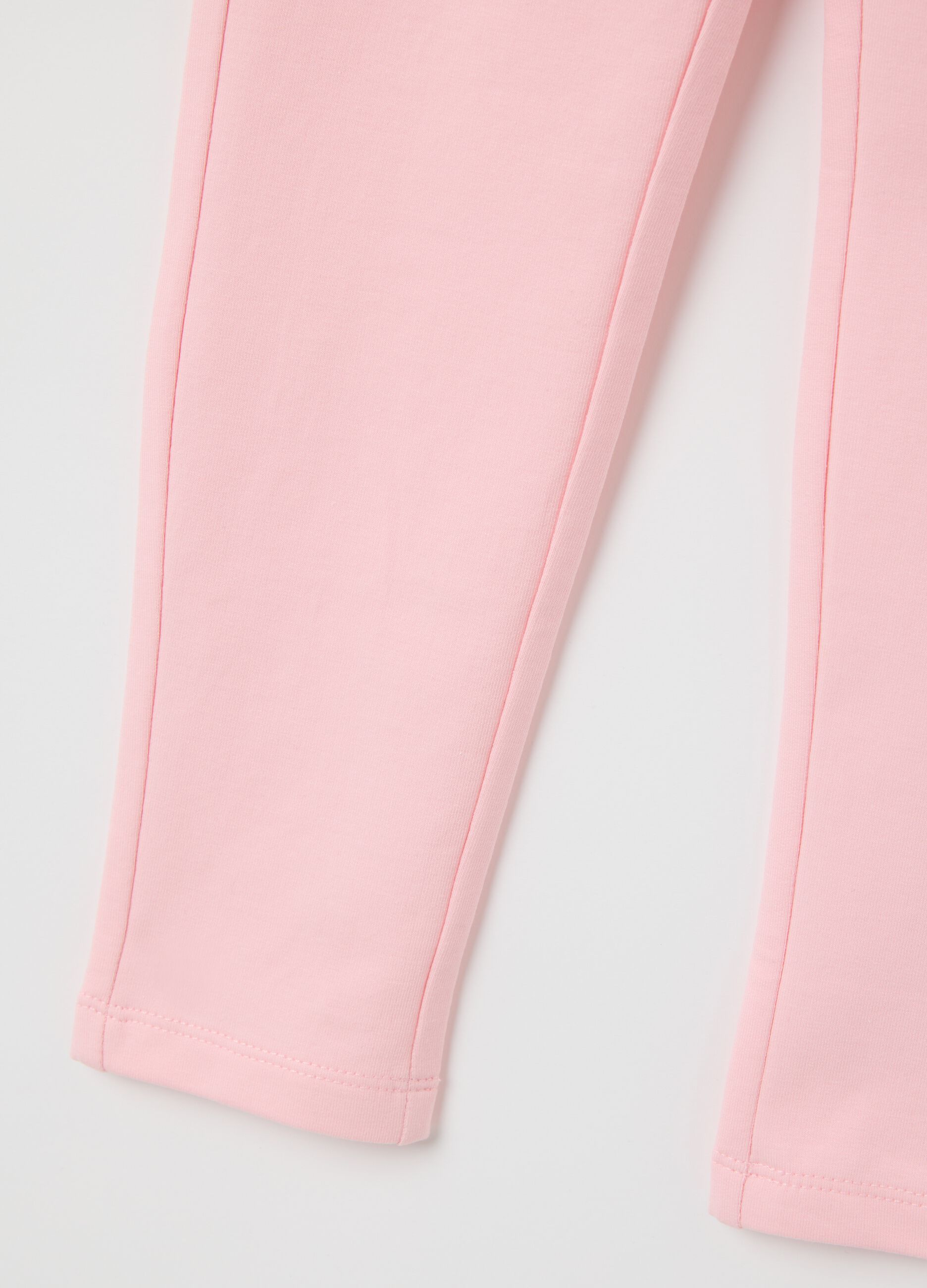 Girl's pink slim fit cotton leggings