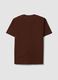 T-shirt marrone in jersey di puro cotone con girocollo relaxed fit_6