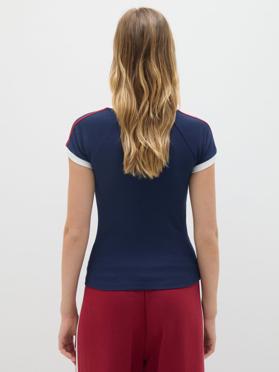T-shirt in puro cotone multicolor fitted_3