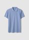 Short-sleeve light blue polo shirt in pure cotton_4