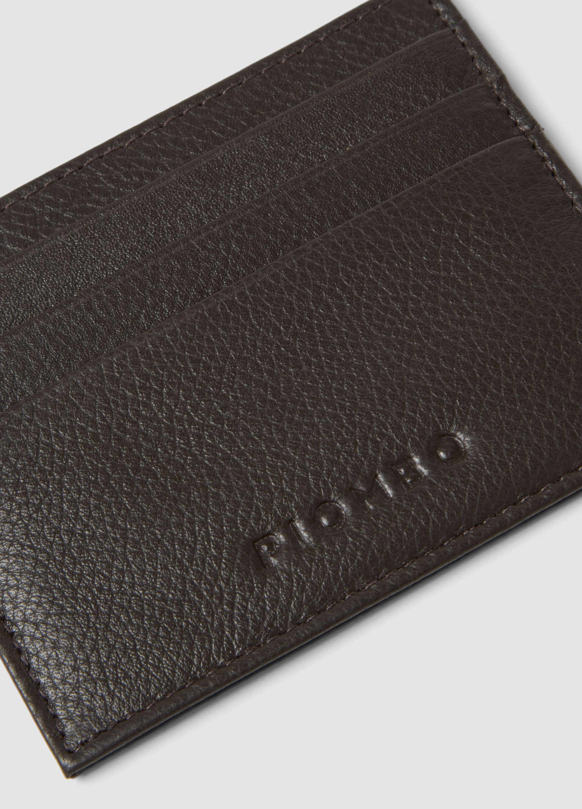 Portacarte marrone in vera pelle