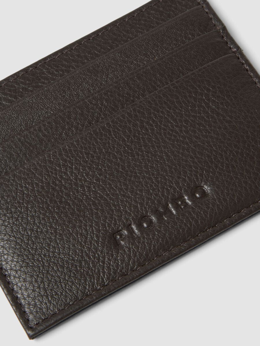 Brown genuine leather card holder_1