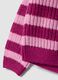 Girls&rsquo; purple striped crew-neck knitted cardigan_3