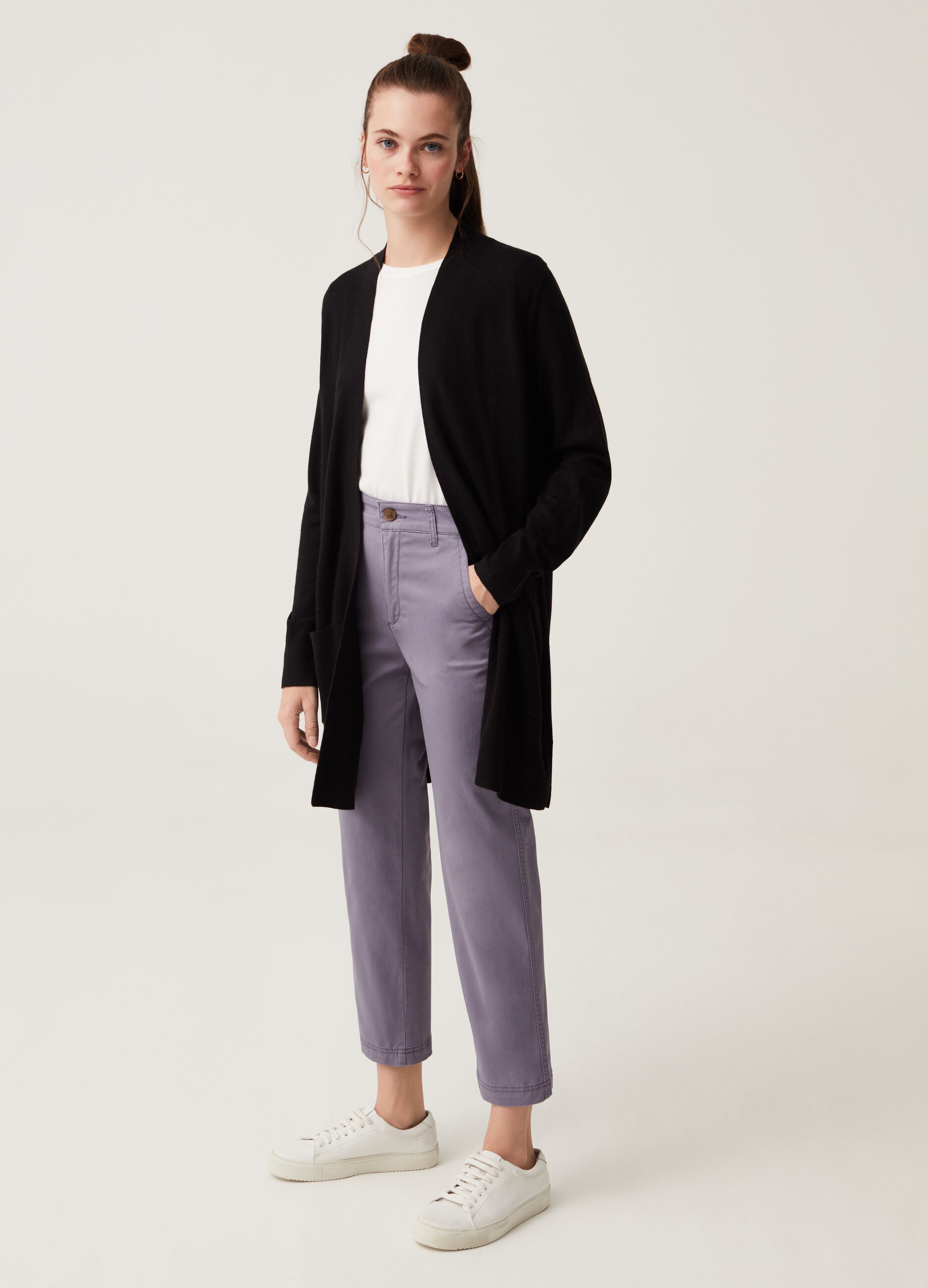 Pantalone girlfriend in cotone stretch_0
