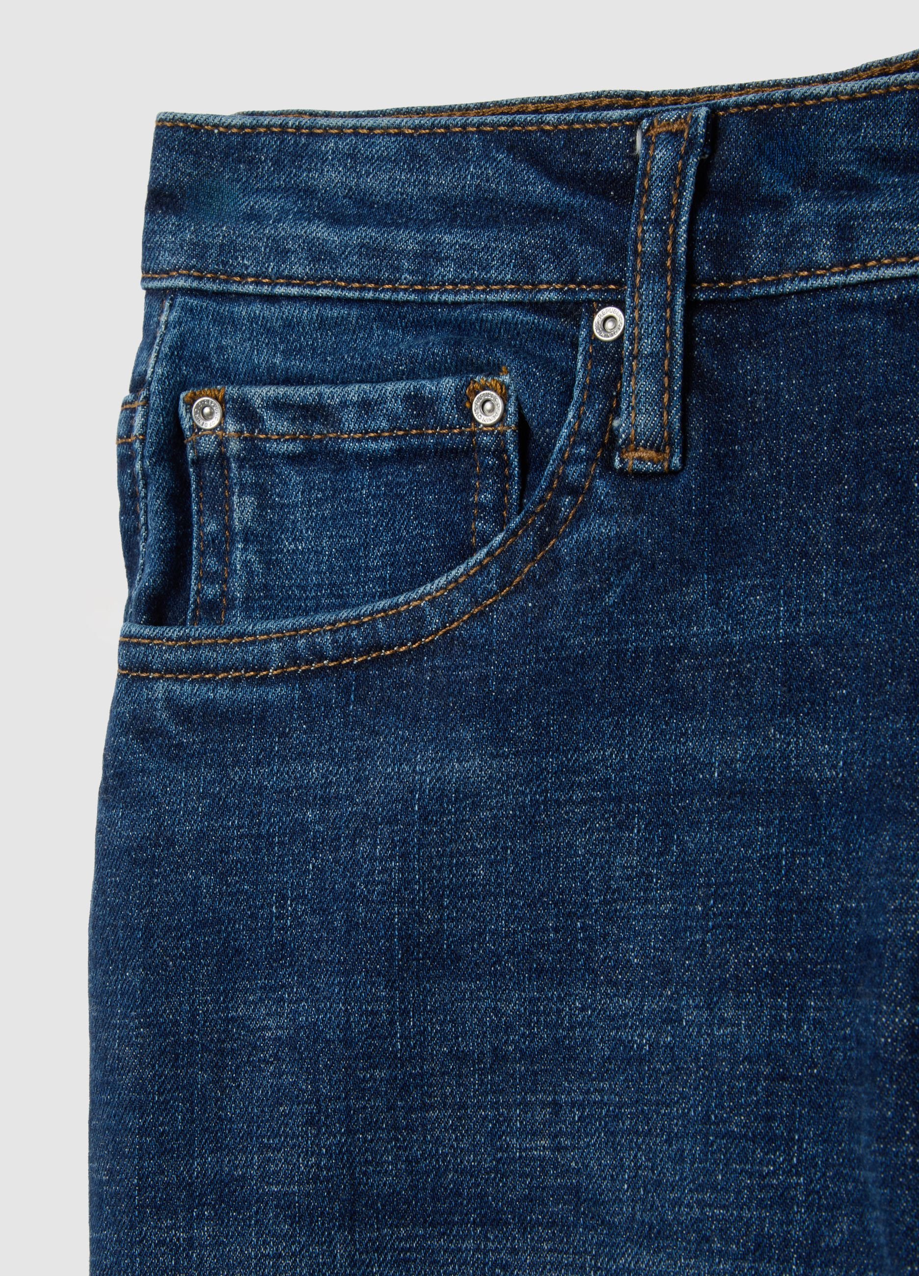 Stretchy Blue Denim Jeans with High Waist