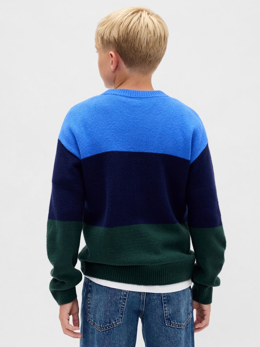 Maglione a righe multicolor da bambino in misto cotone_1