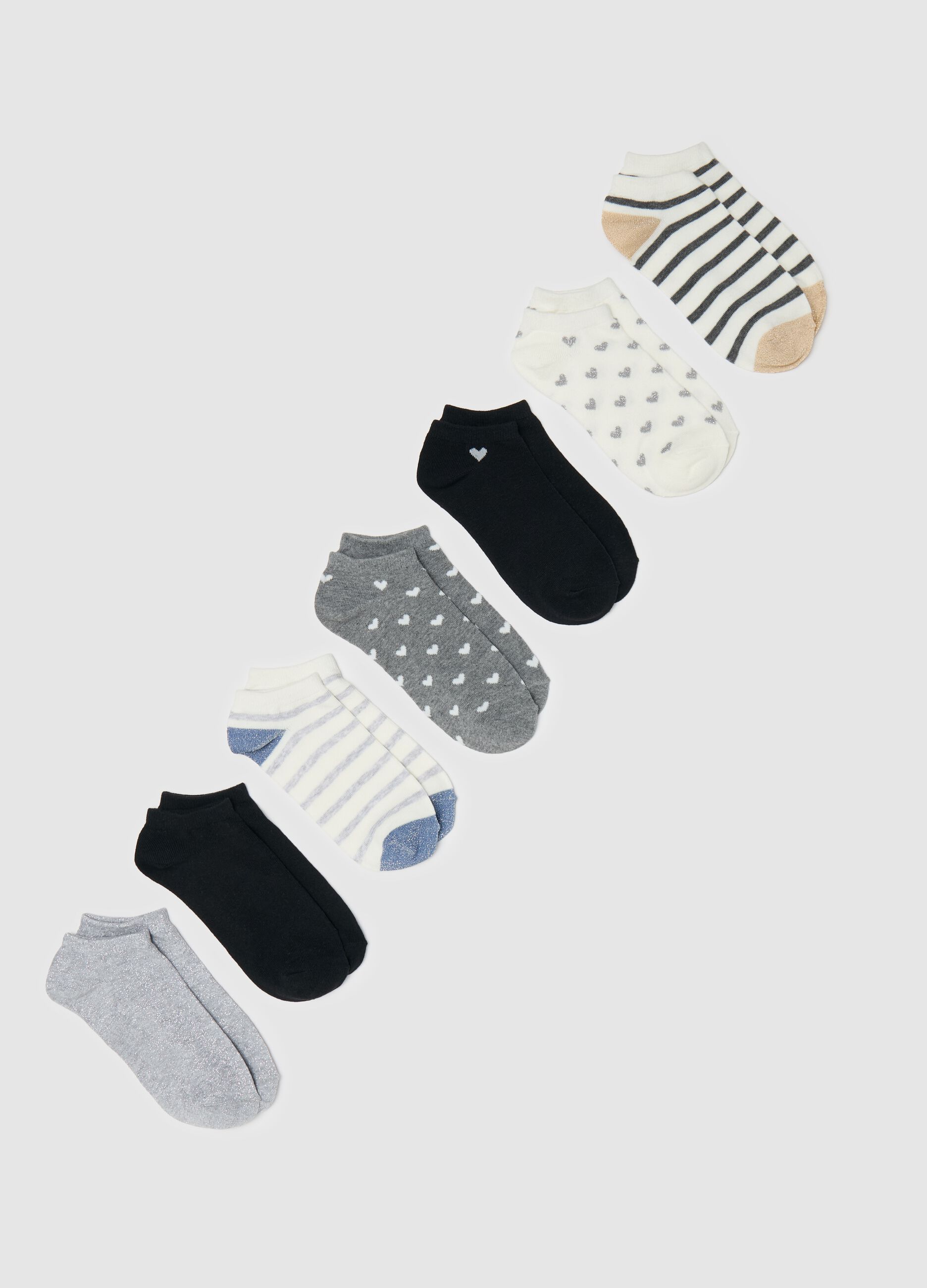 Seven-pair pack stretch shoe liners