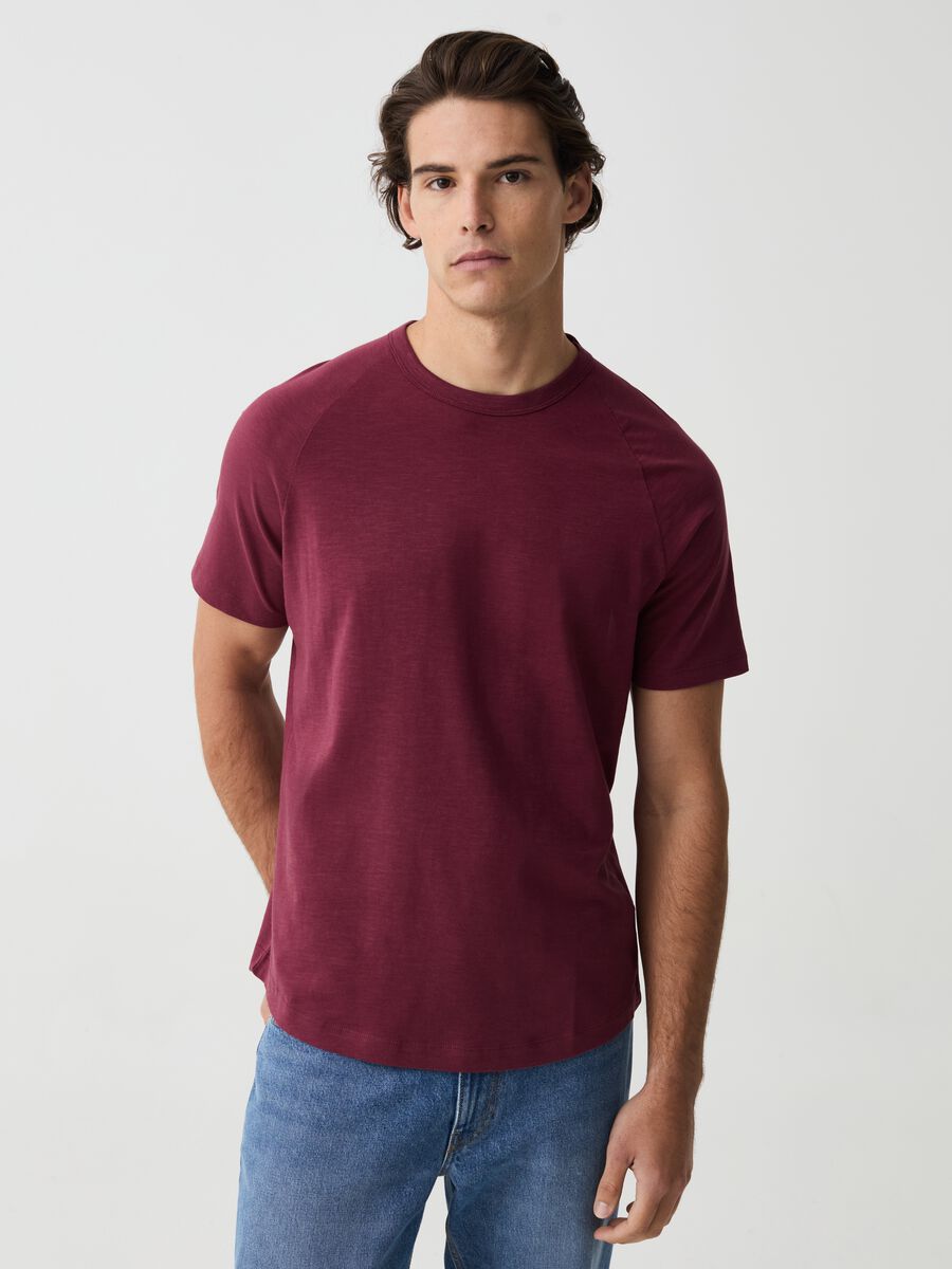 Slub jersey T-shirt with round neck_0