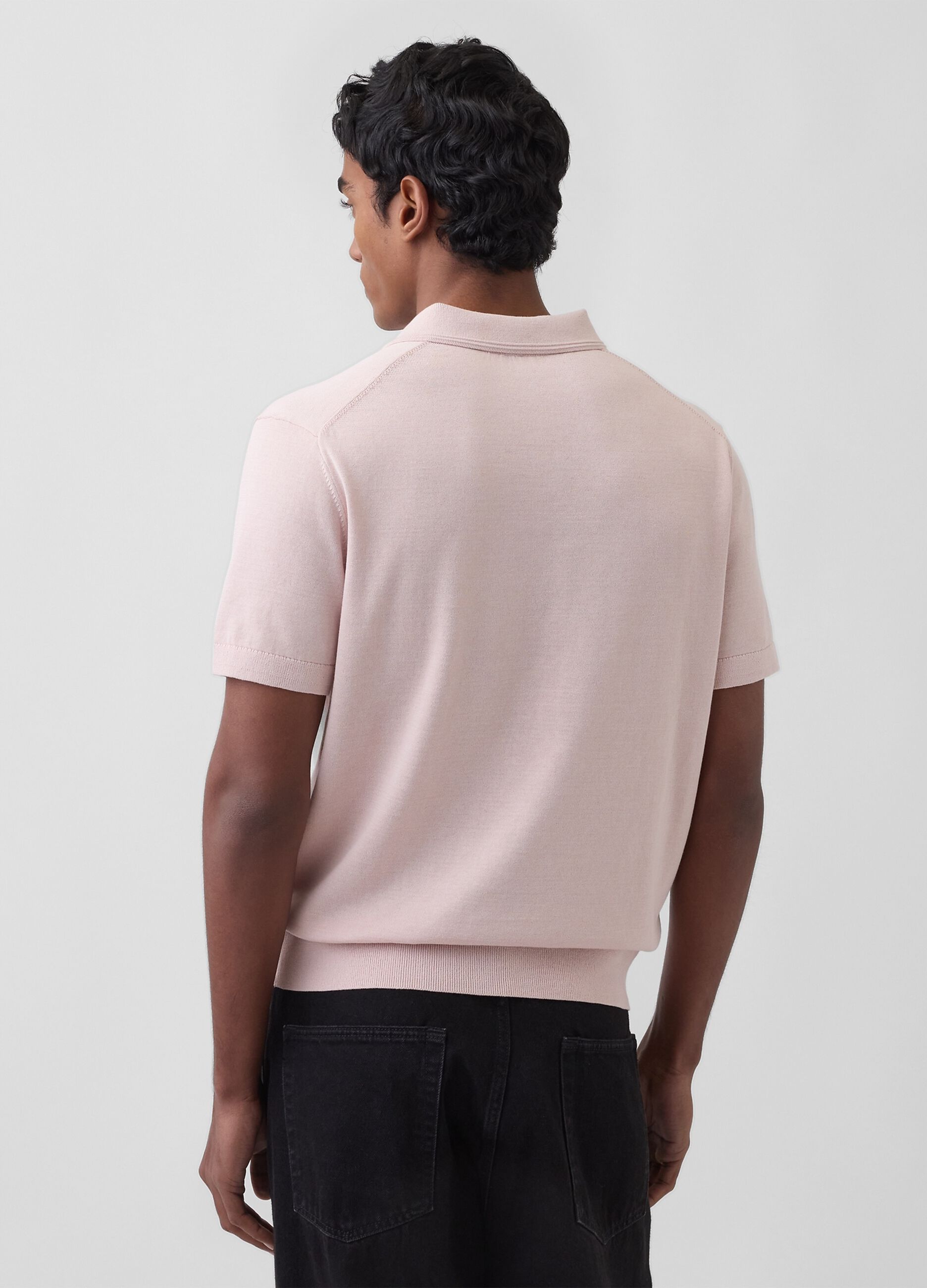 Short-sleeved polo shirt in pure cotton