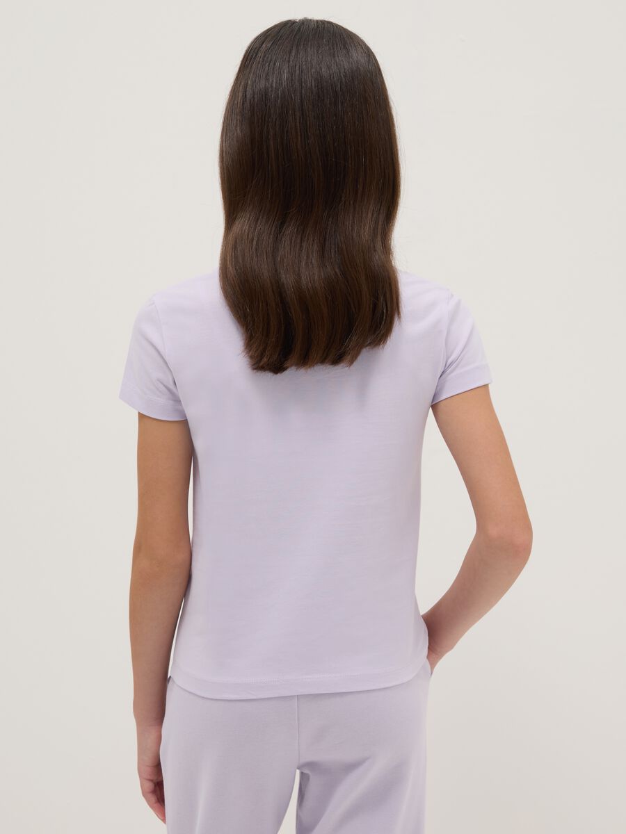 Girls' purple cotton blend T-shirt regular fit_1