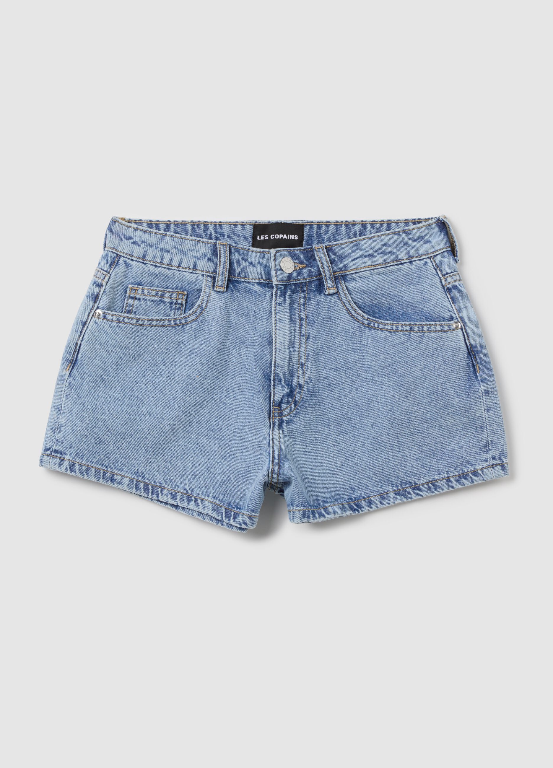 Shorts da donna in puro cotone denim regular fit