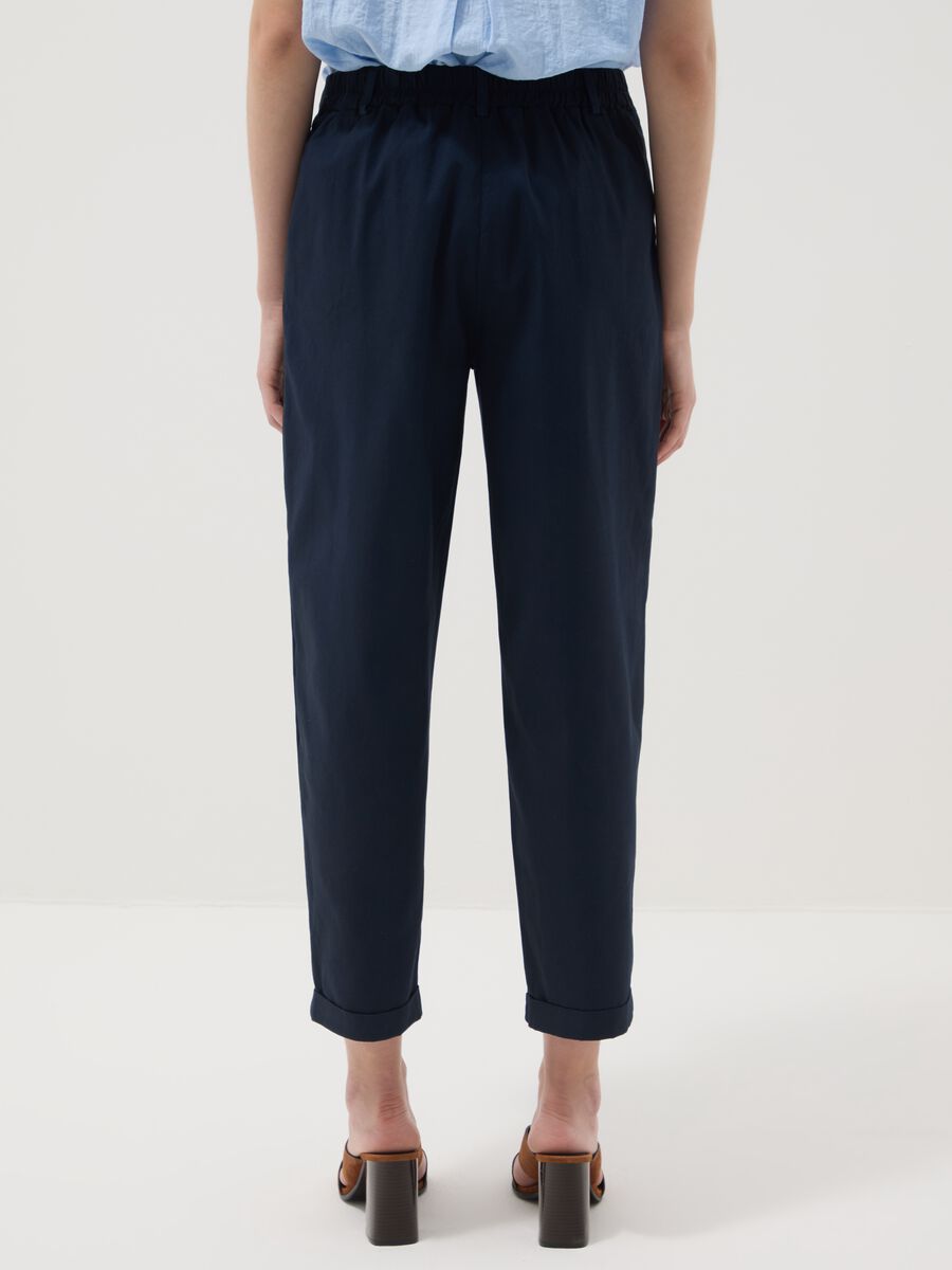 Blue stretch cotton trousers_2