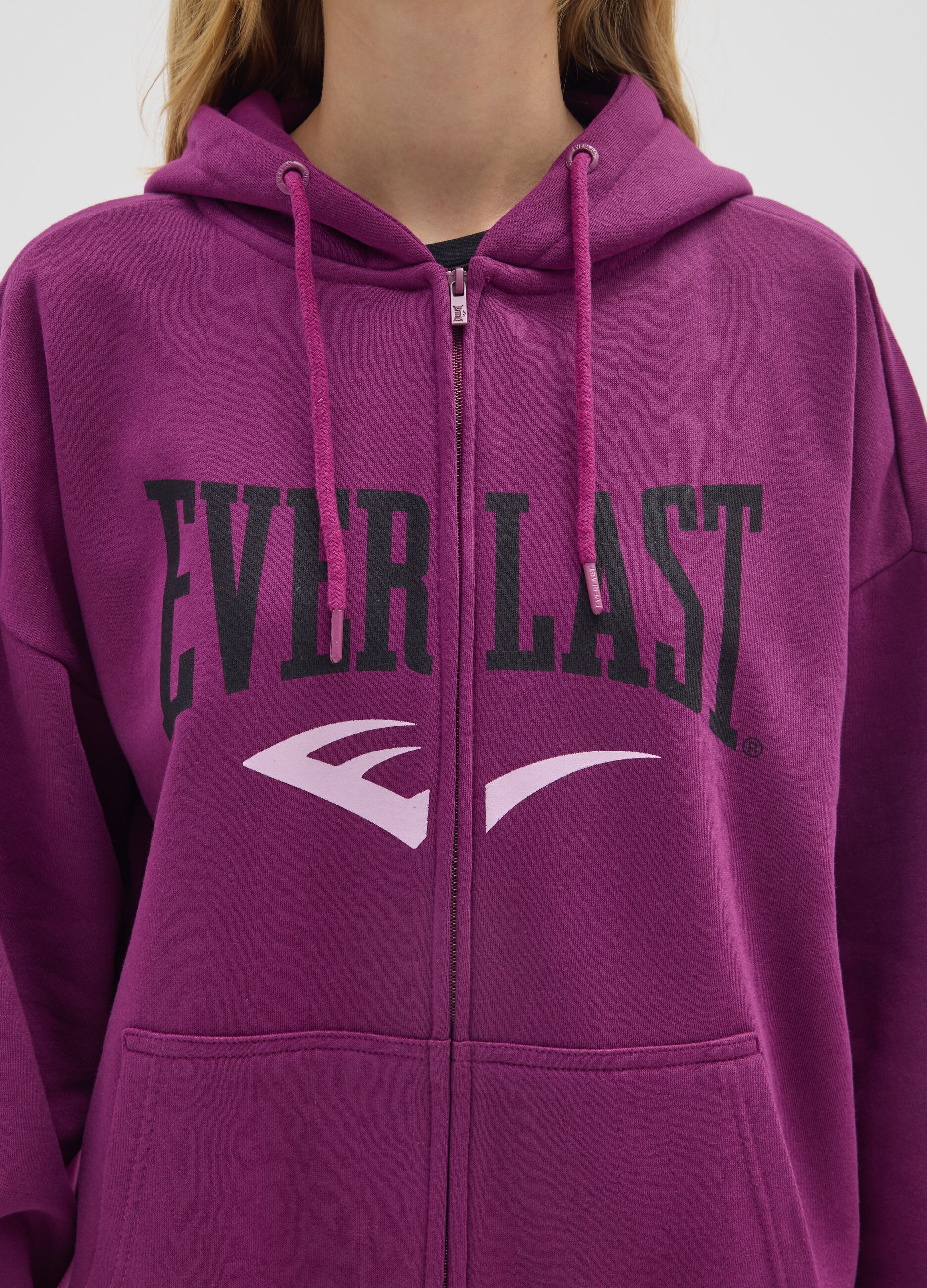 Purple cotton blend sweatshirt regular fit