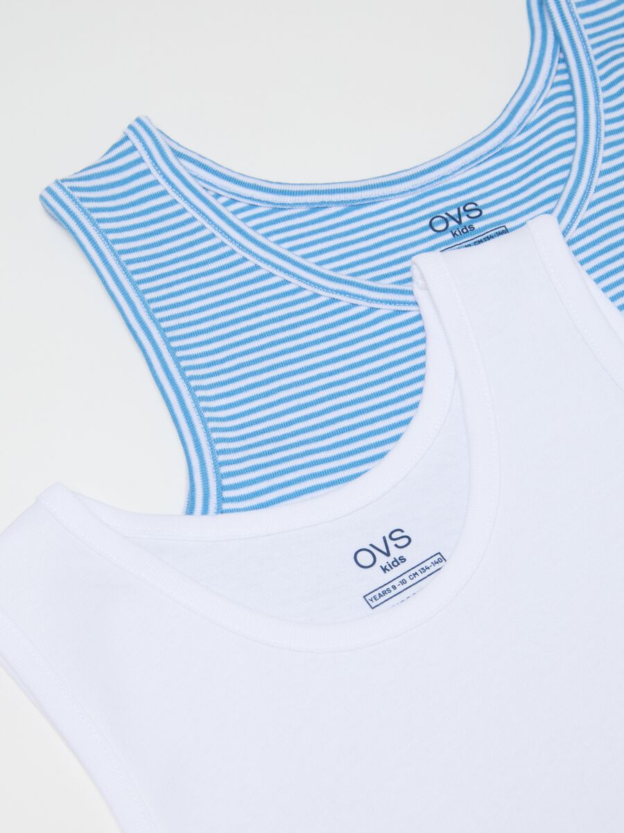 Set of two-pack boys' vests in multicolour pure cotton regular fit_2