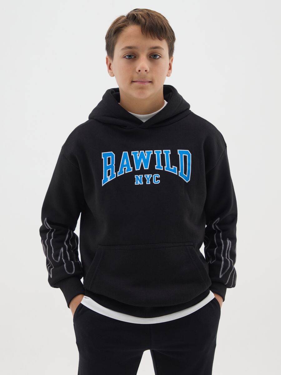 Children's sweatshirt in black cotton blend regular fit_0