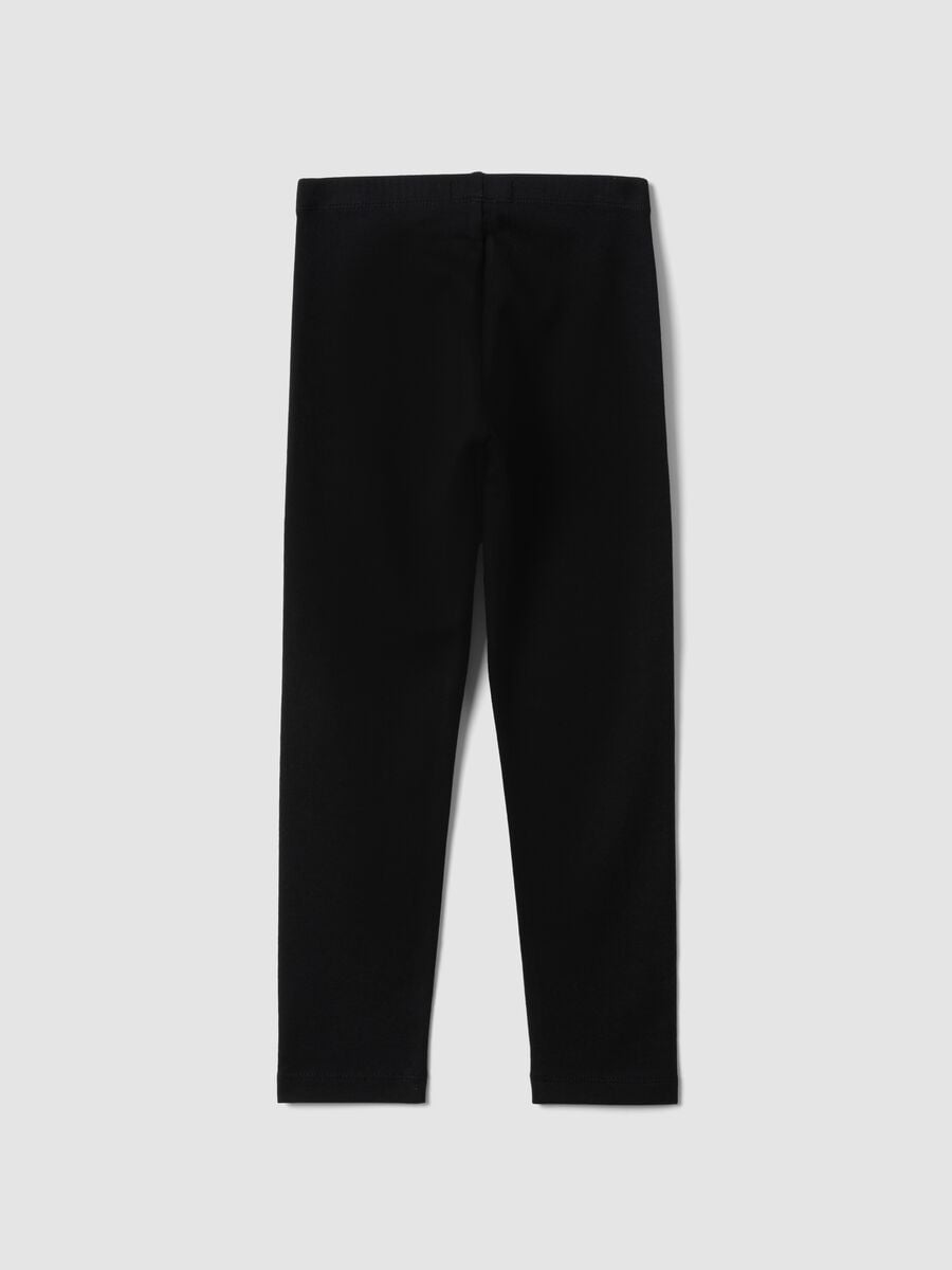 Girls&rsquo; black skinny leggings in stretchy organic cotton_1