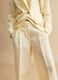 Elegant beige Lyocell and linen wide leg trousers_3