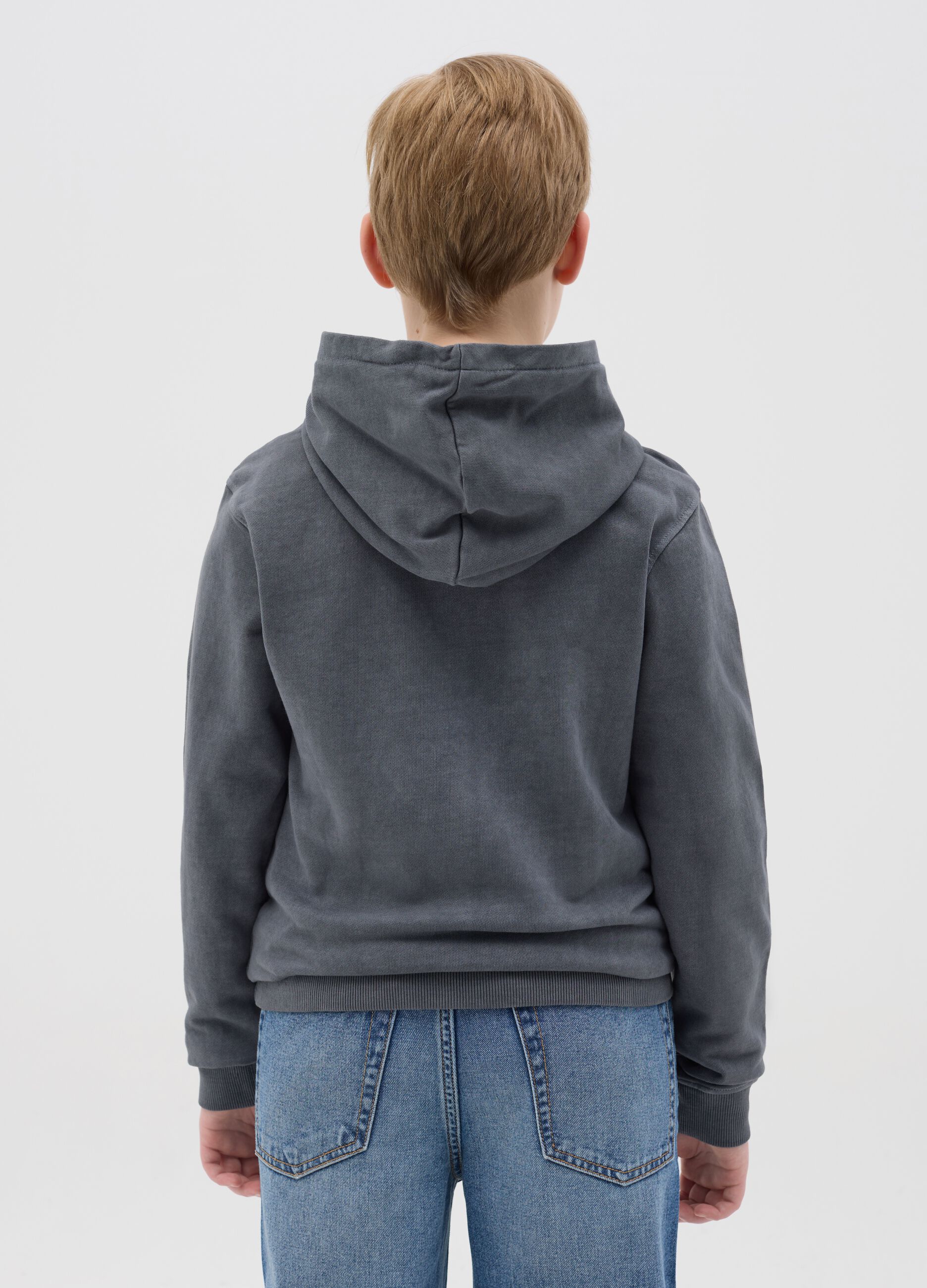 French terry sweatshirt with "ACID DROP" and hood