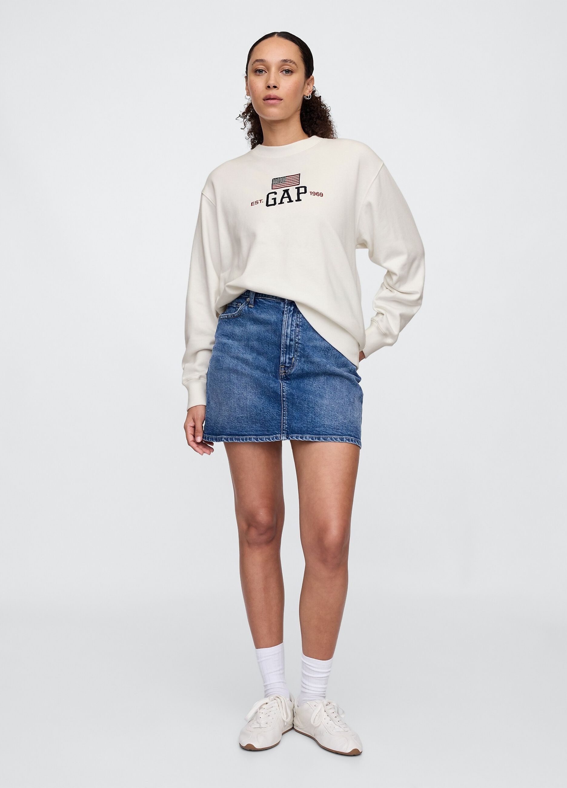 White sweatshirt with logo