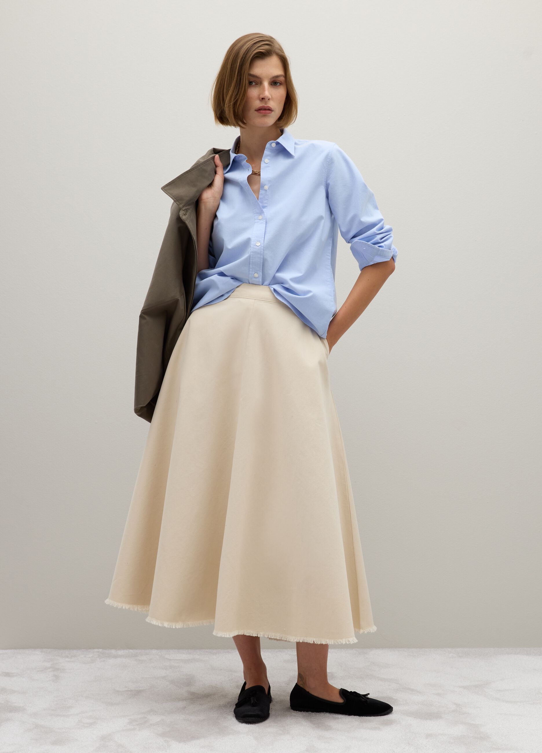 Camicia in puro cotone azzurra regular fit