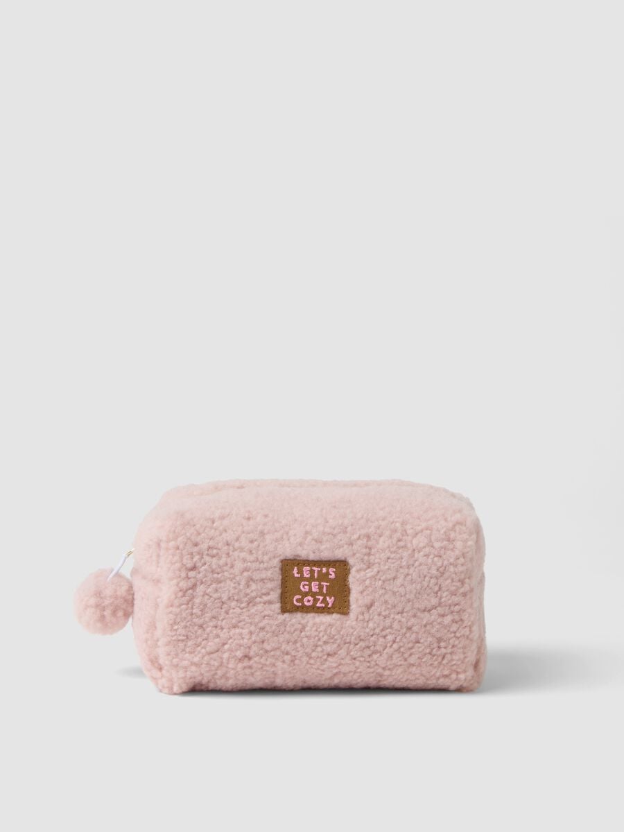 Beauty case rosa con pompon_0