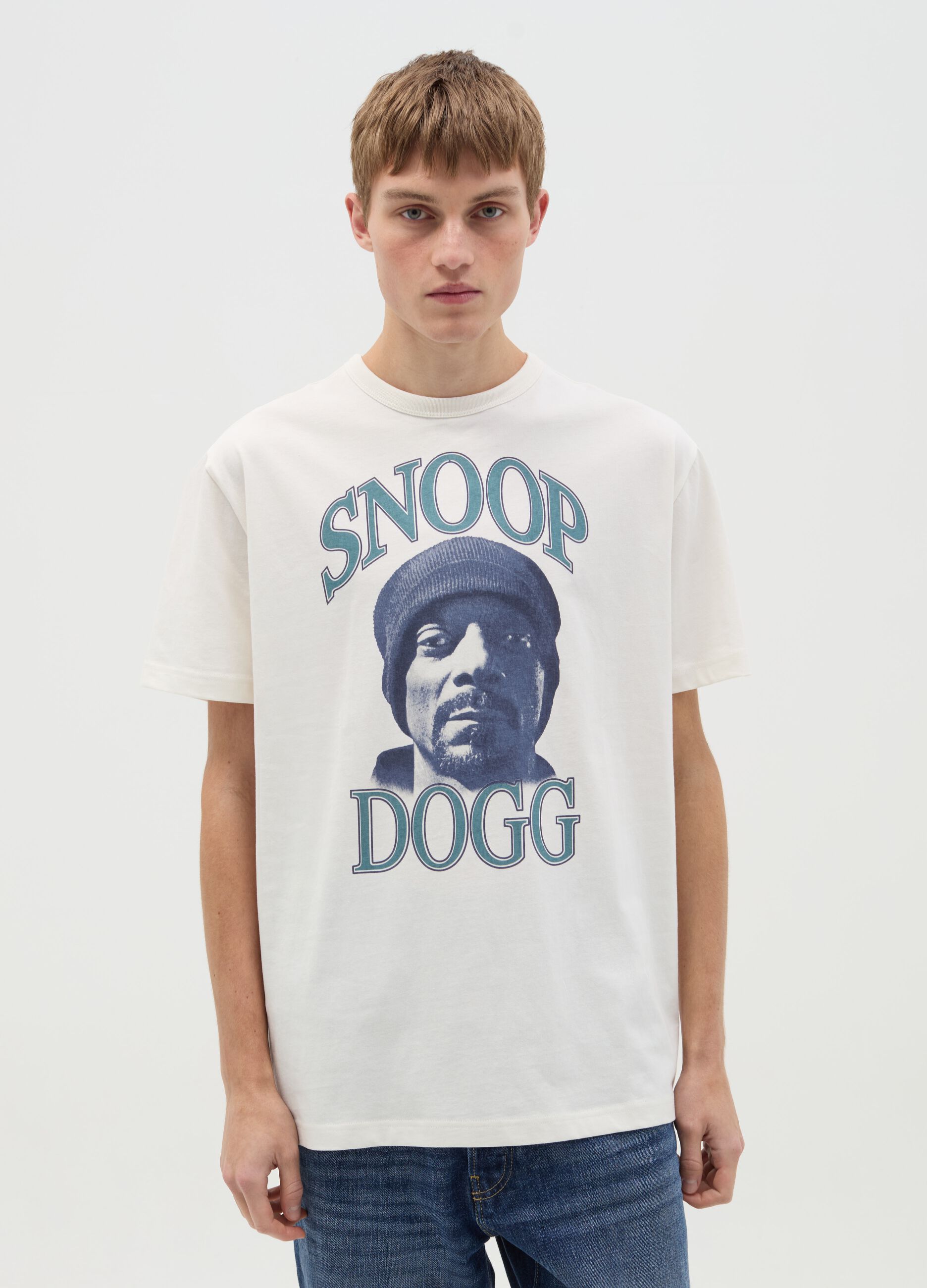 Cotton T-shirt with Snoop Dogg print