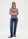 Purple striped cotton T-shirt_1