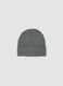 Grey jersey knit beanie with turn-up_0