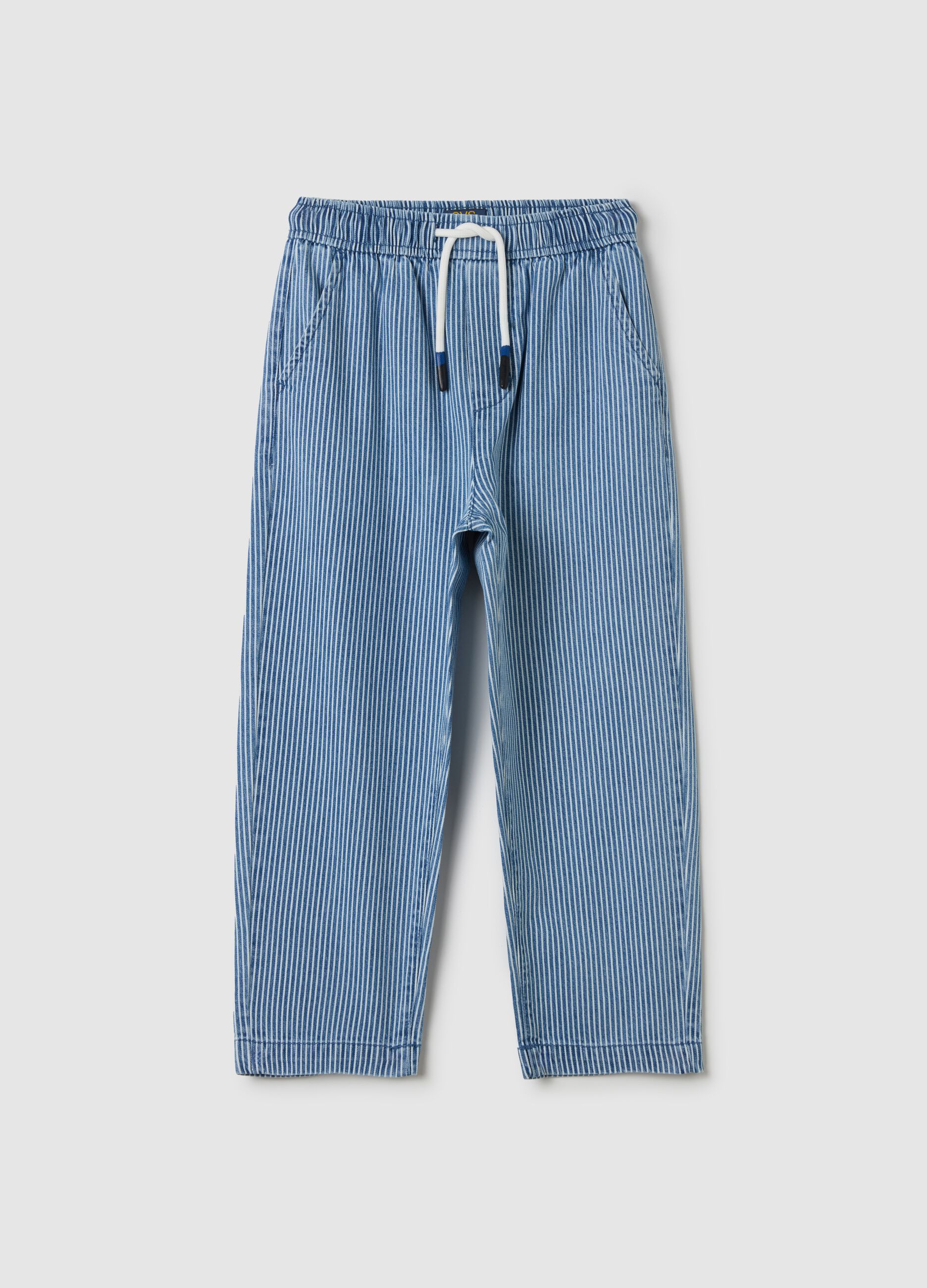 Joggers con coulisse in fantasia a righe