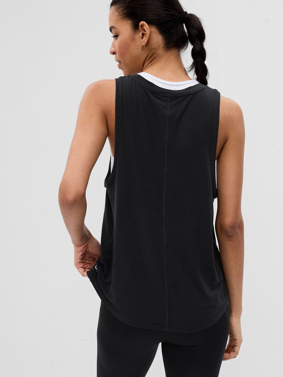 Stretch tank top with round neck_1