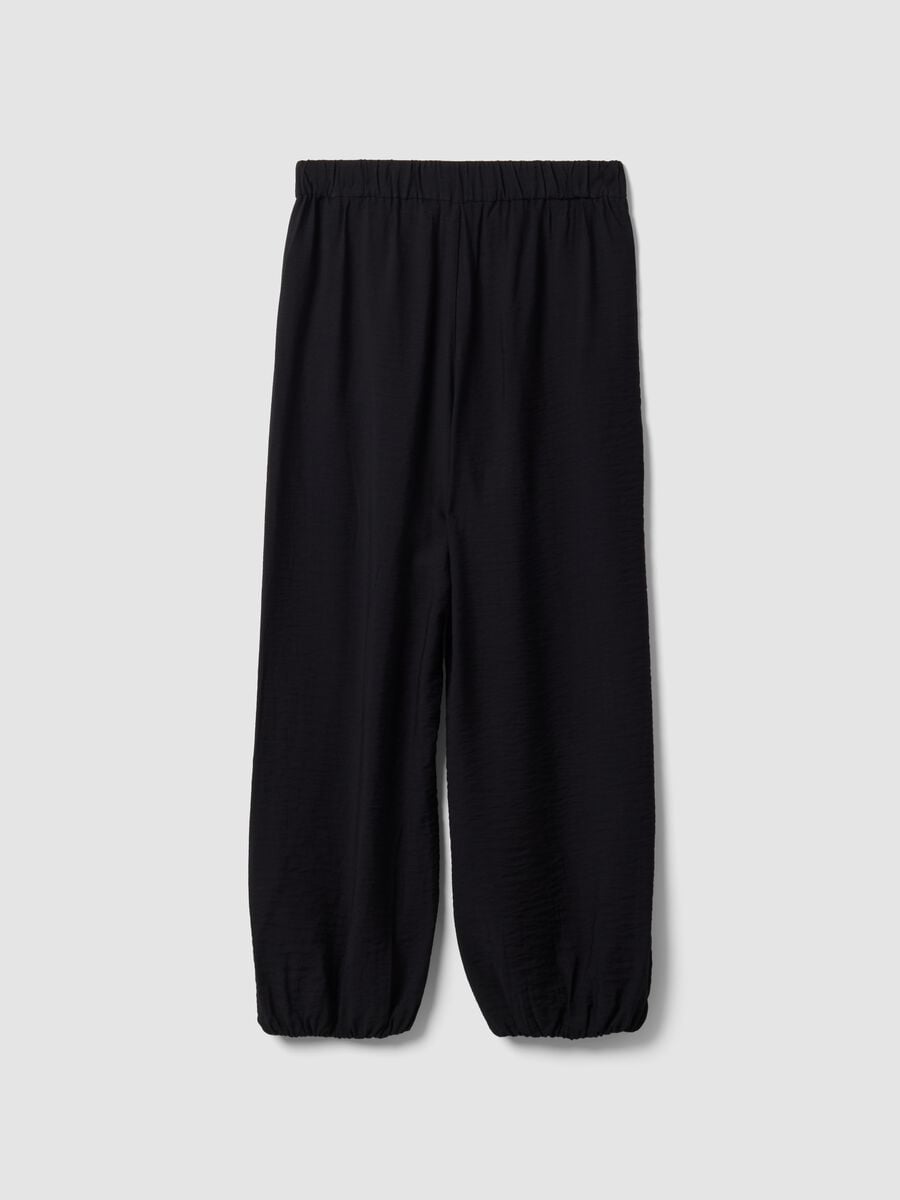 Black relaxed-fit viscose-blend trousers_1
