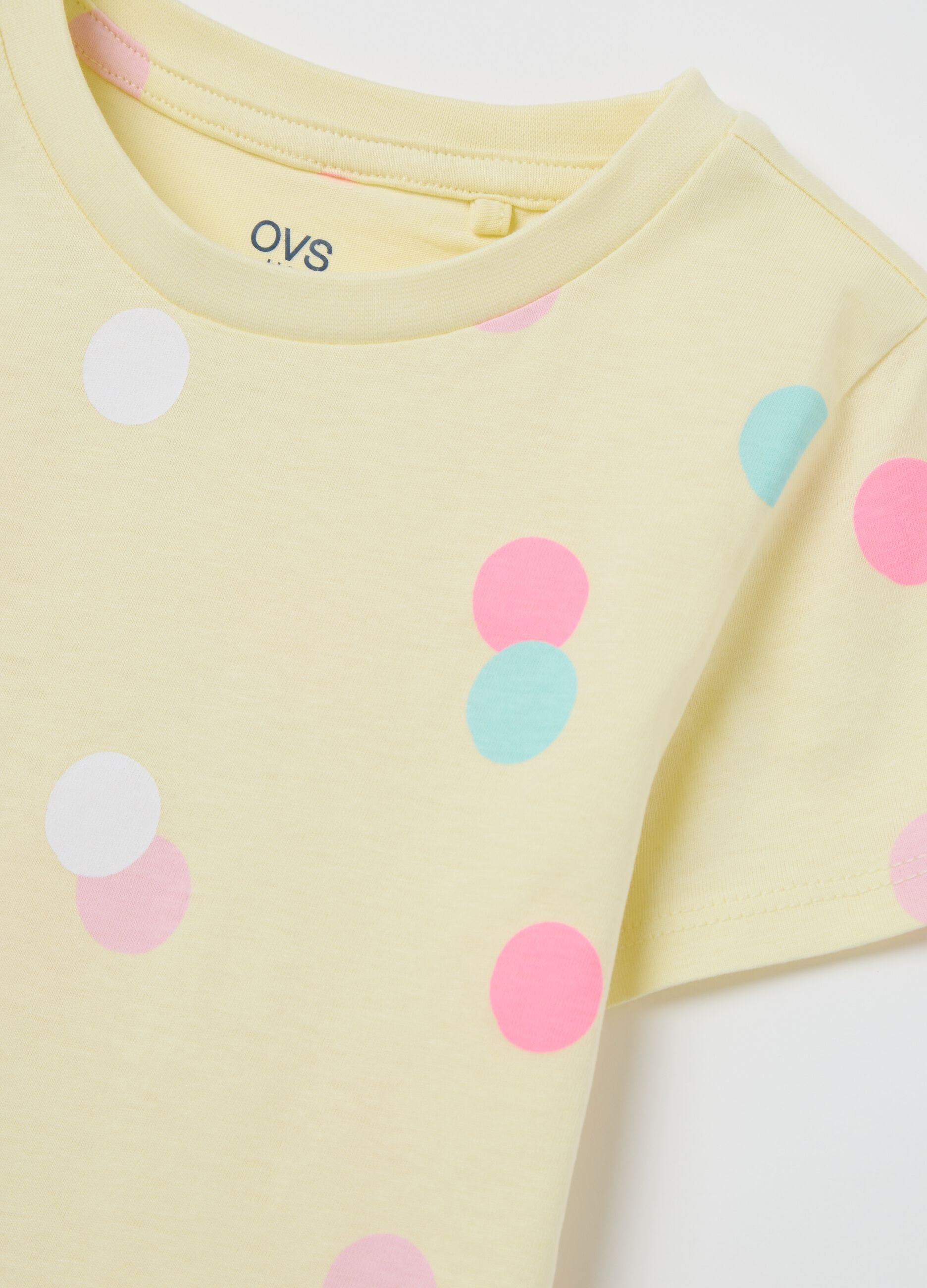 Yellow T-shirt in cotton with print