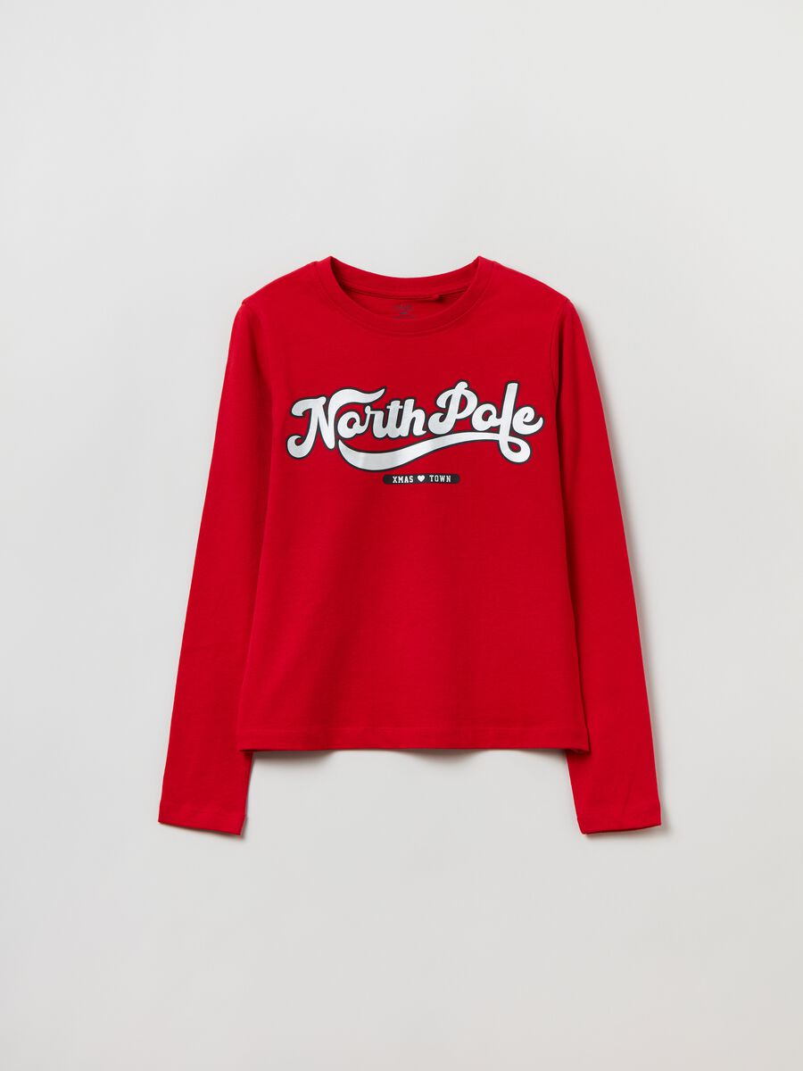 T-shirt a maniche lunghe con stampa_0