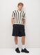 Men's black baggy shorts in 100% cotton_0