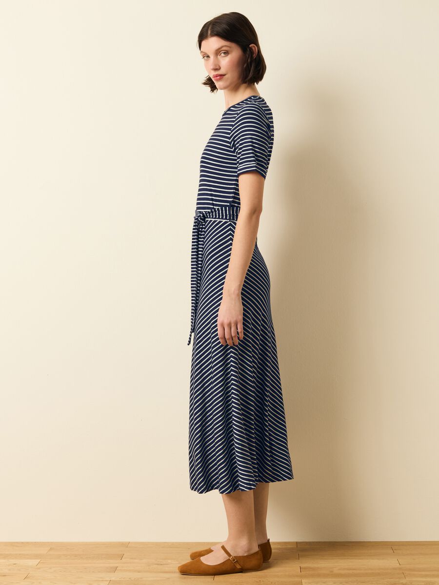 Striped dress in lurex with belt_2