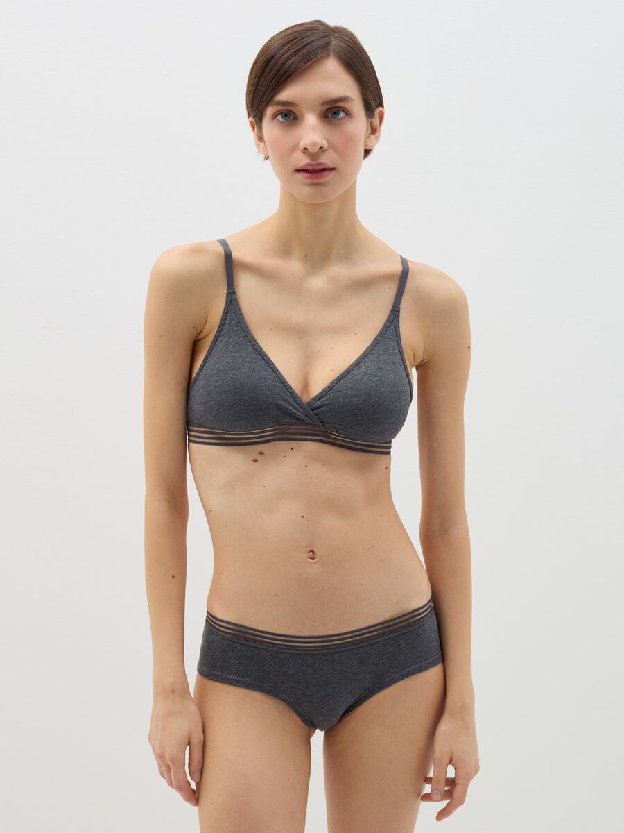 The Triangle stretch cotton soft triangle bra_0