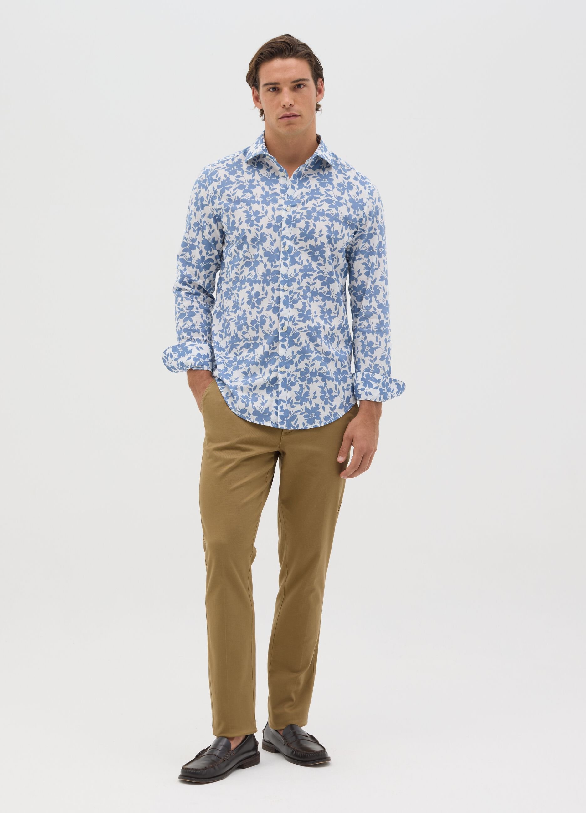 Men’s multicoloured slim fit shirt in 100% cotton