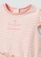 Multicolour striped pure cotton romper with embroidery for baby girls_2