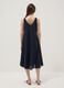 Blue linen-viscose blend midi dress with V-neck and regular fit_3