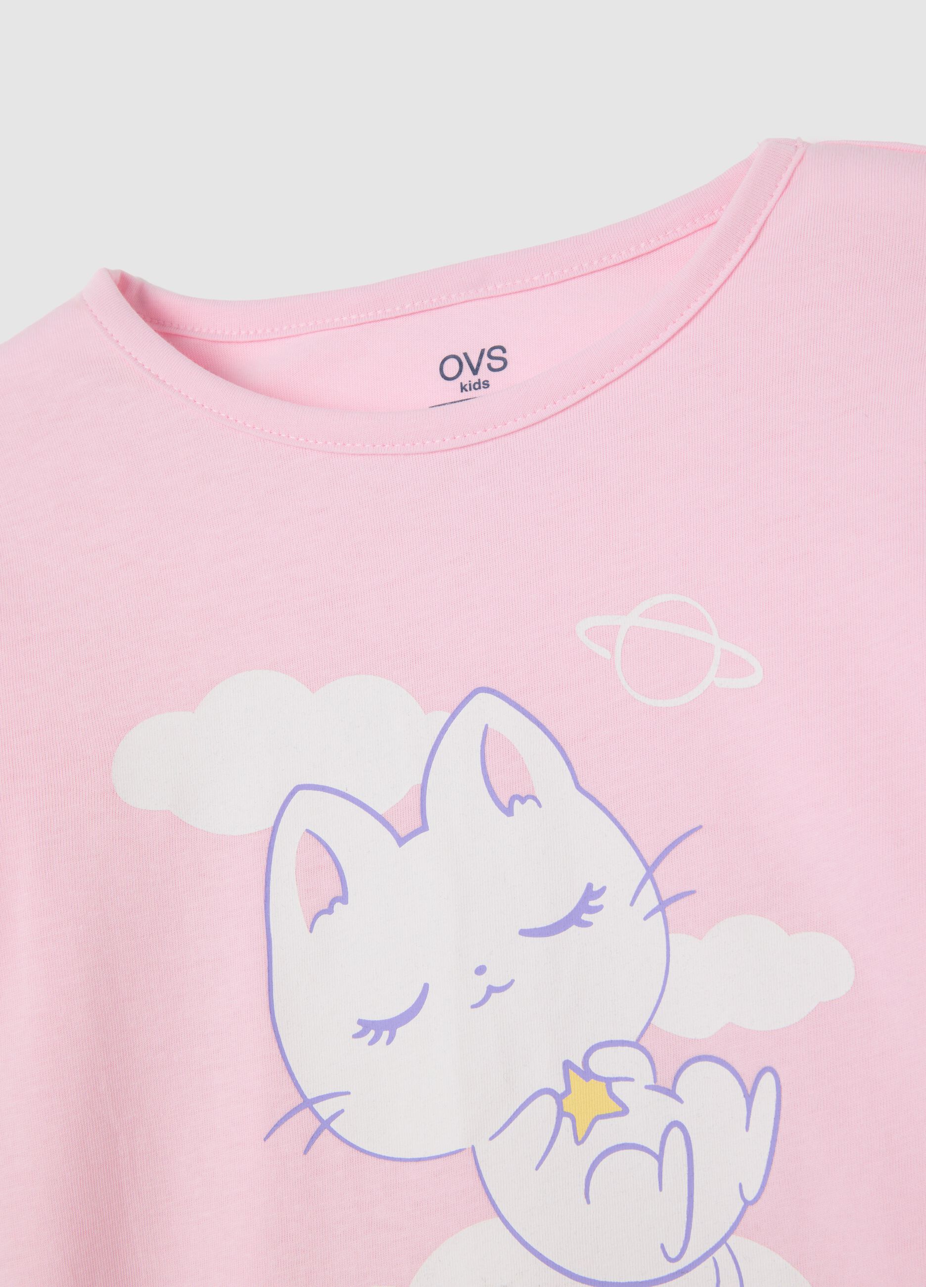 Girls' pink cotton pyjamas