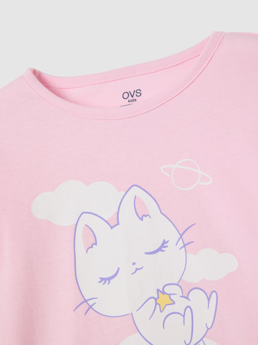 Girls' pink cotton pyjamas_2
