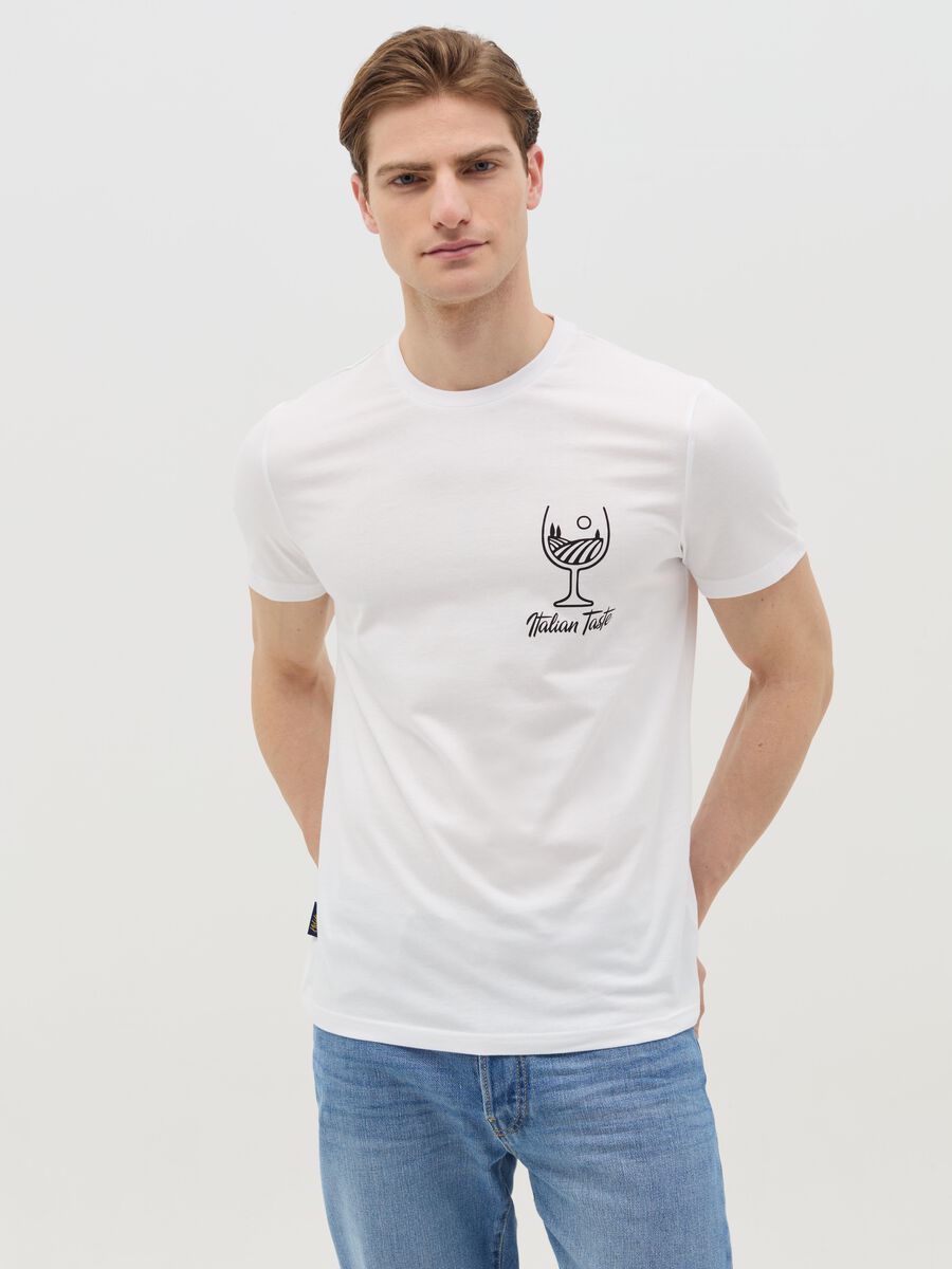 Cotton T-shirt with "Italian Taste" print_0
