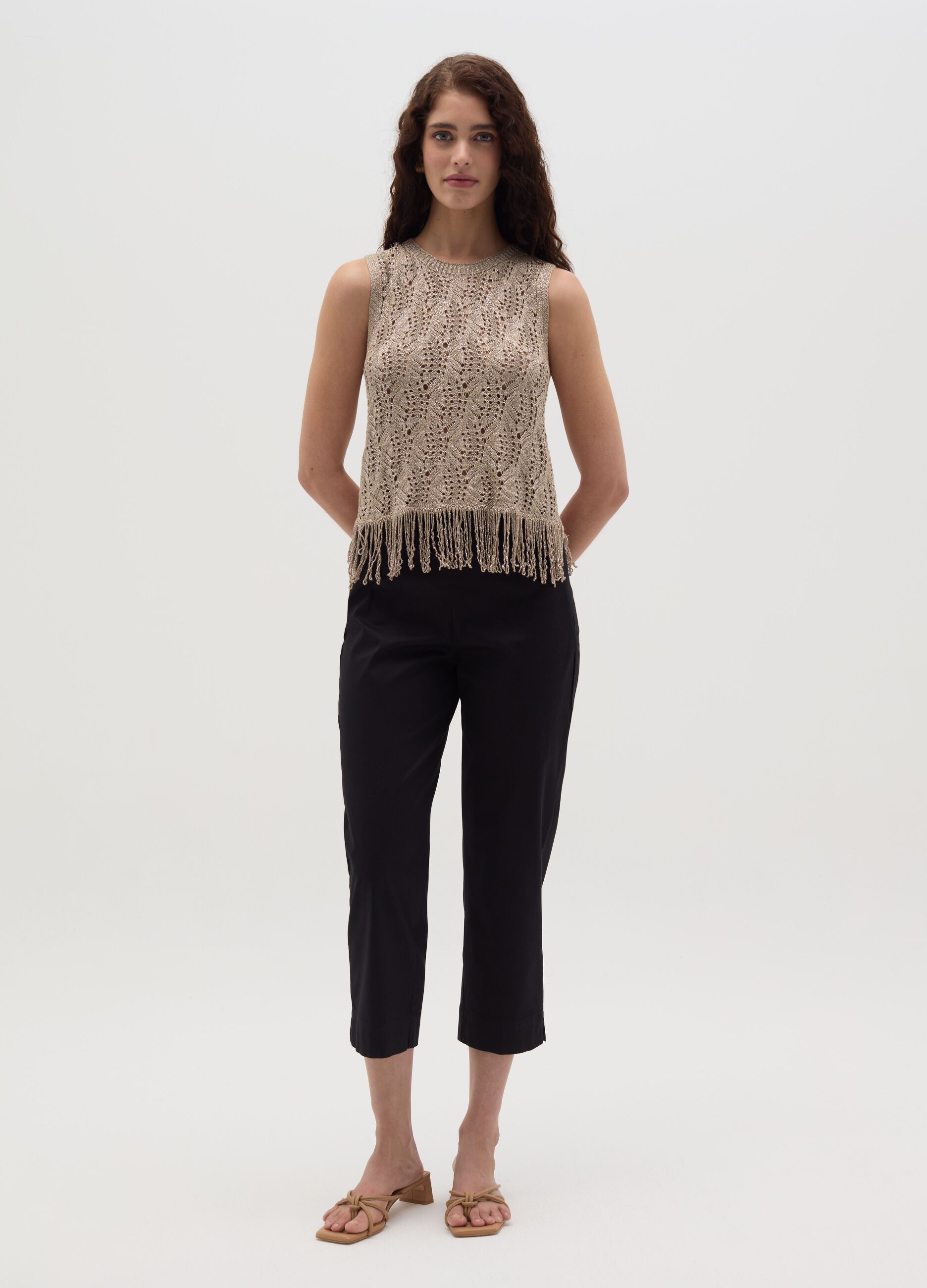 Cropped cigarette trousers