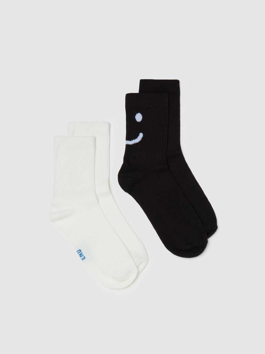 Two-pack short socks with smile_0