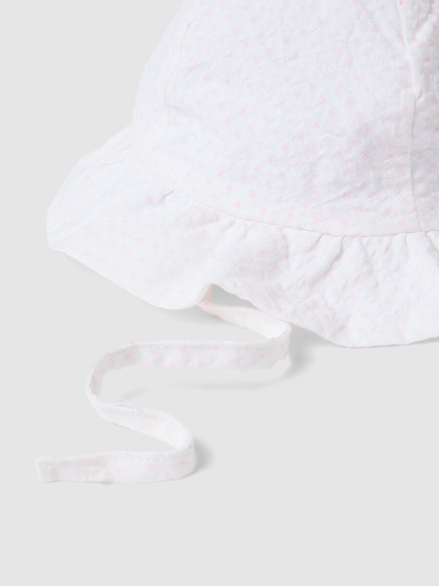 Pure White Cotton Baby Hat with Bow_2