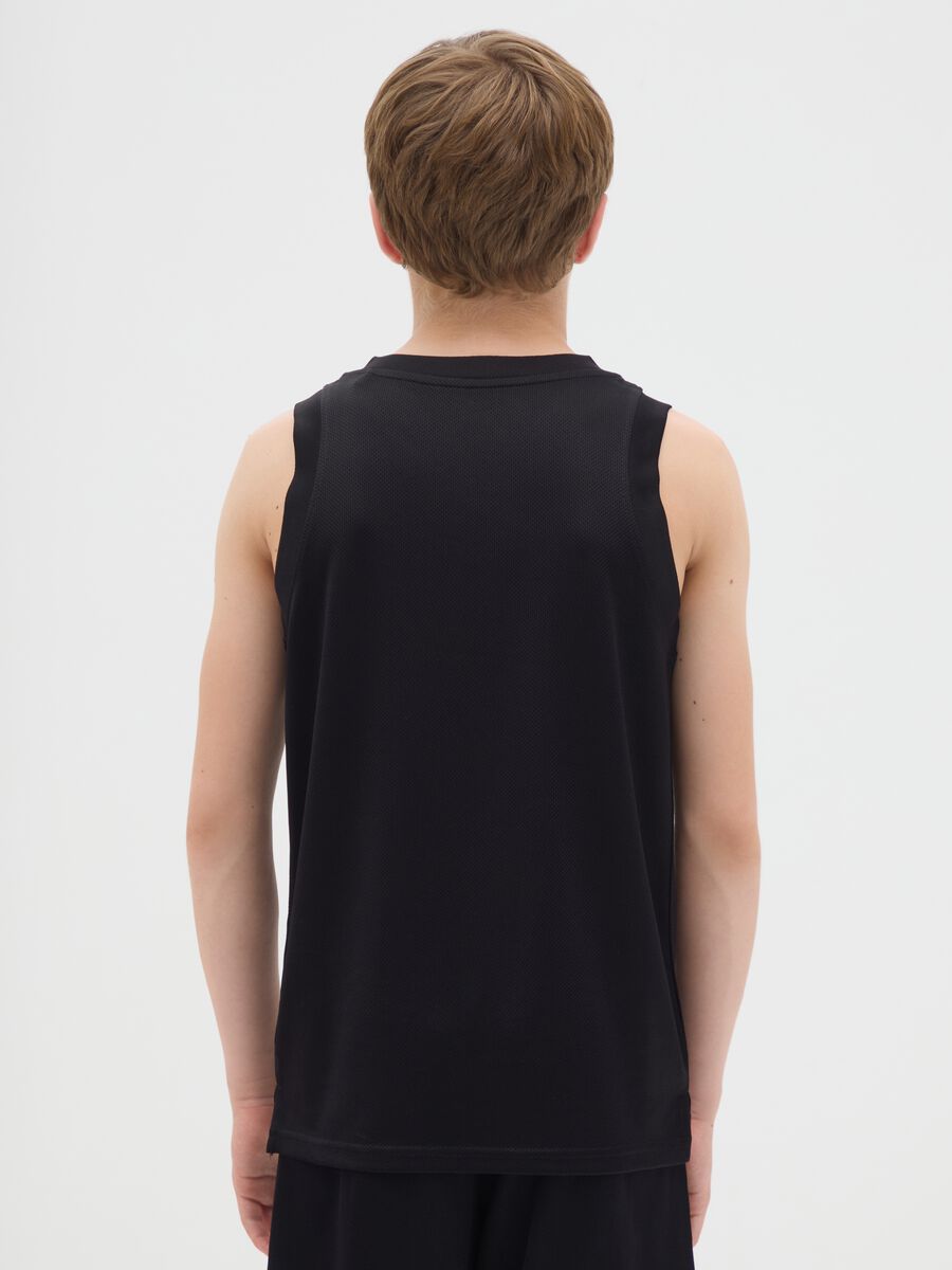 Boys' Sleeveless Black Regular Fit Top_1