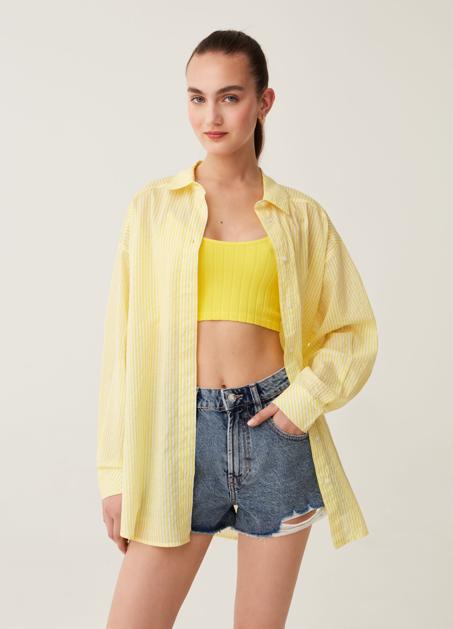 Camicia oversize a righe Baby Angel_1
