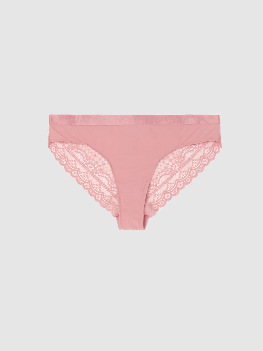Microfibre Brazilian-cut briefs with lace back_4